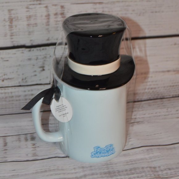 *Final Sale* Rae Dunn Frosty The Snowman Mug with Top Hat Topper Lid NEW - Picture 3 of 8